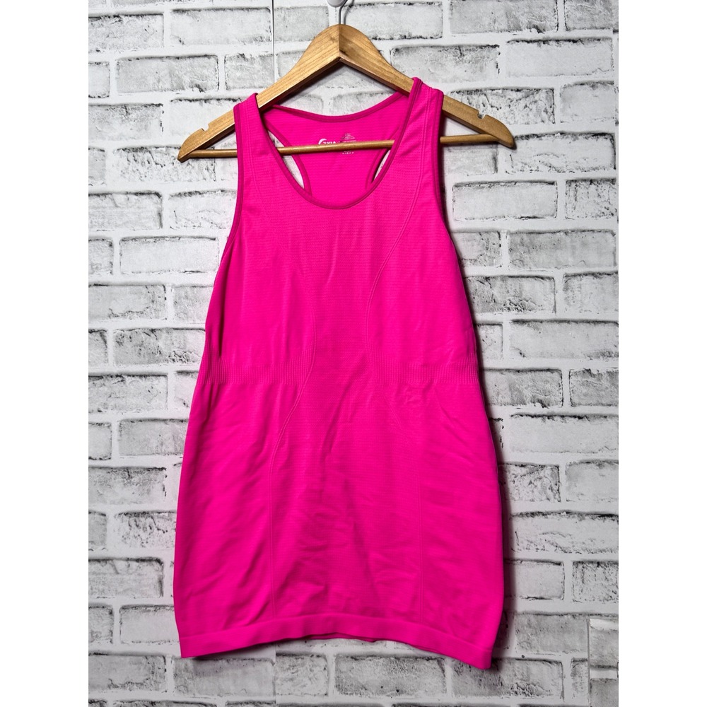 Zyia Active Copper Charged Tank Top Hot Pink Racerback Seamless Gym Shirt Large